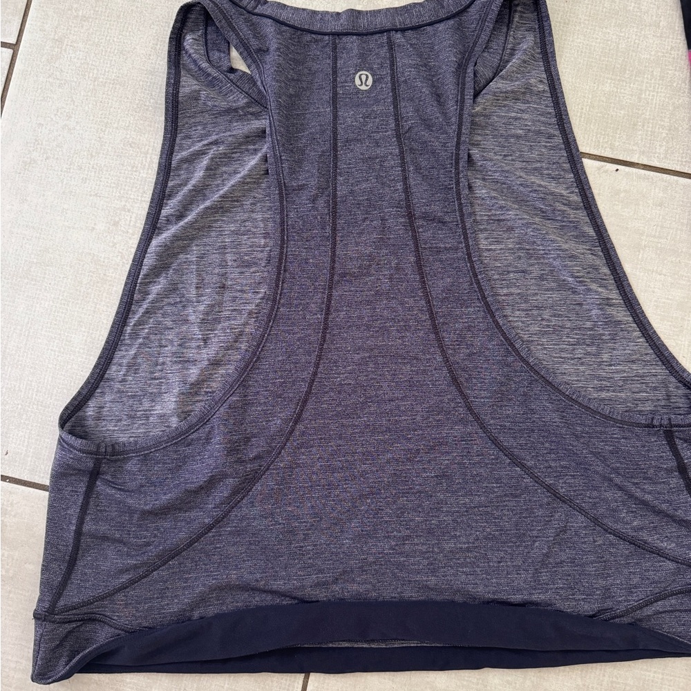 lululemon athletica denim blue cropped Tank Top